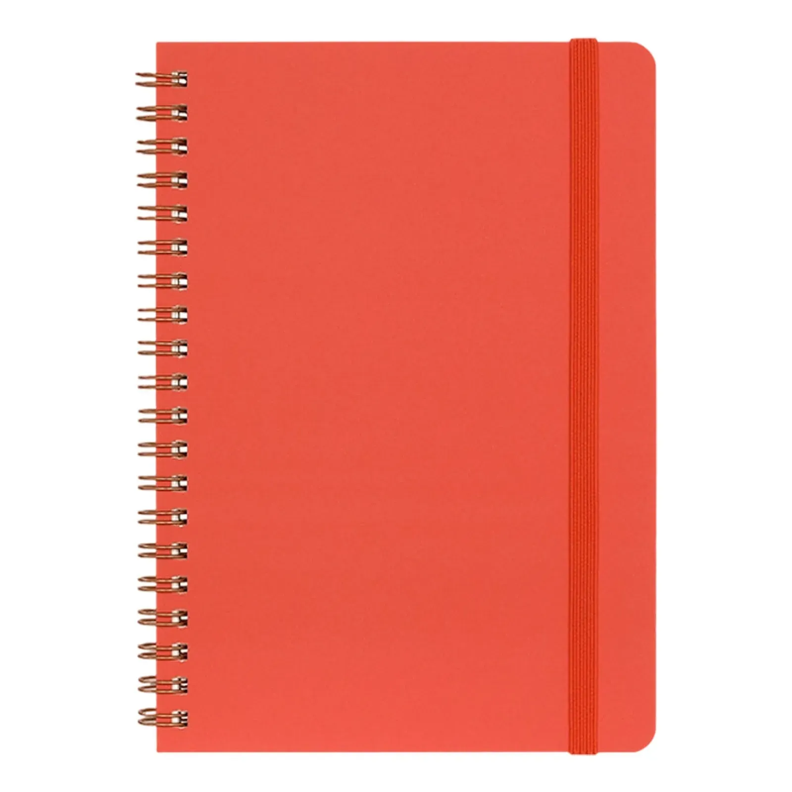 Small Spiral Notebook 5x7, Red, 60 Sheets, with Elastic Strap (4-Pack)