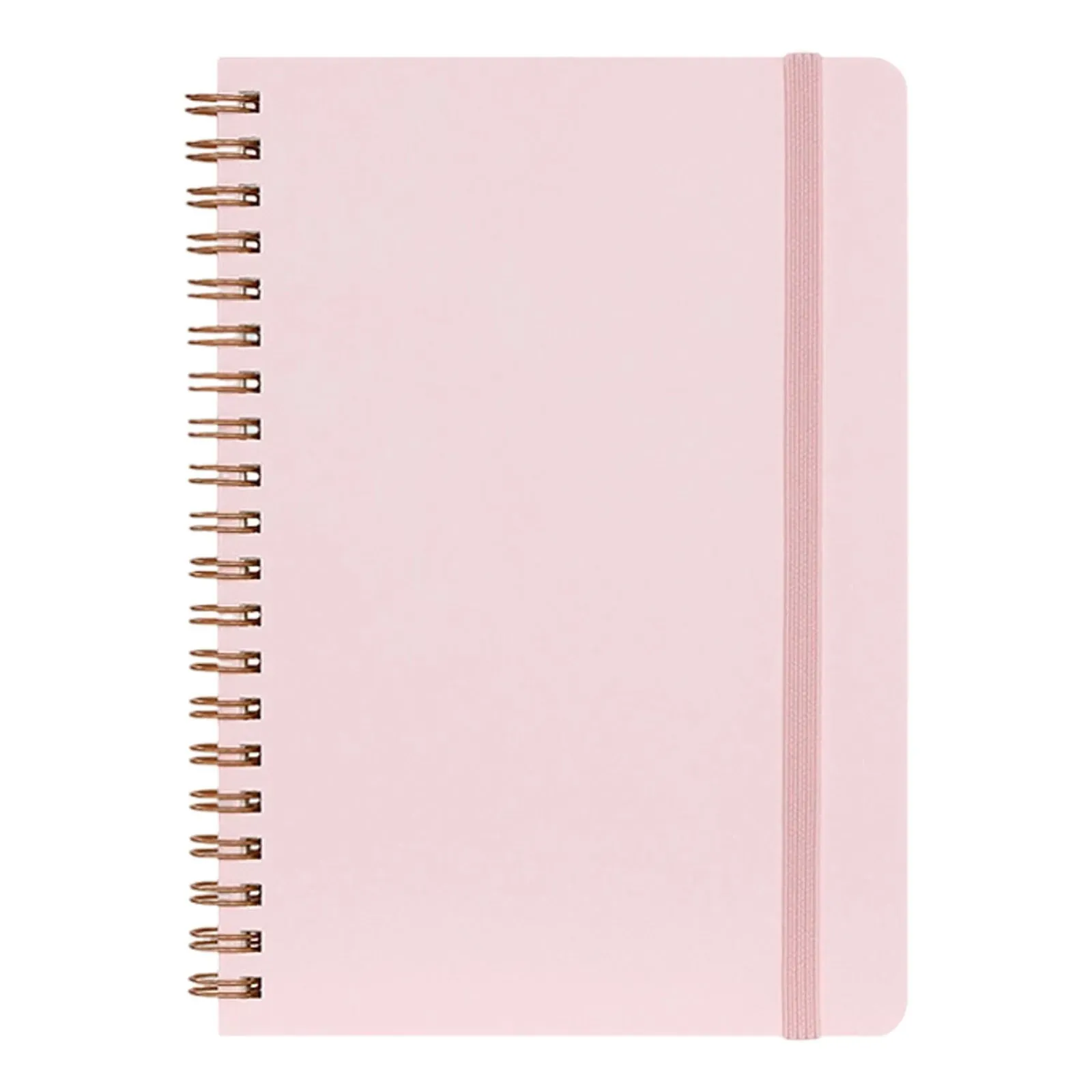 Small Spiral Notebook 5x7, Pink, 60 Sheets, with Elastic Strap (4-Pack)